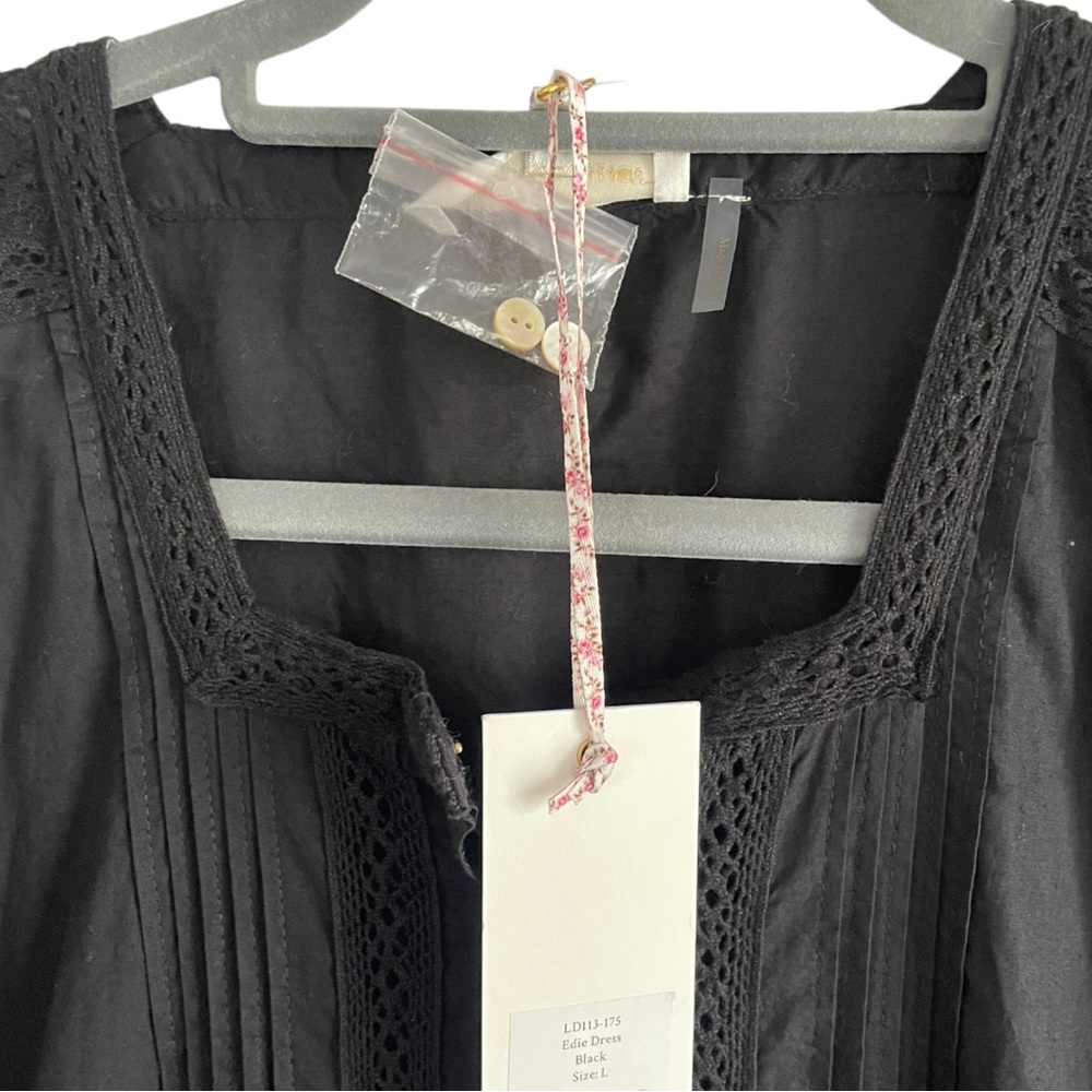 LoveShackFancy Edie Lace Short Sleeve Midi Shirt Dress - Picture 13 of 14